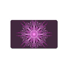 Pink Kaleidoscope Flower Mandala Art Magnet (name Card) by yoursparklingshop