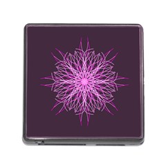 Pink Kaleidoscope Flower Mandala Art Memory Card Reader (square) by yoursparklingshop