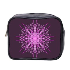 Pink Kaleidoscope Flower Mandala Art Mini Toiletries Bag 2-side by yoursparklingshop