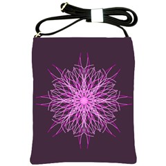 Pink Kaleidoscope Flower Mandala Art Shoulder Sling Bags by yoursparklingshop