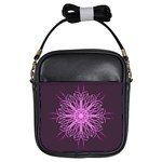 Pink Kaleidoscope Flower Mandala Art Girls Sling Bags Front