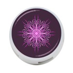 Pink Kaleidoscope Flower Mandala Art 4-Port USB Hub (One Side) Front