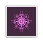 Pink Kaleidoscope Flower Mandala Art Memory Card Reader (Square)  Front