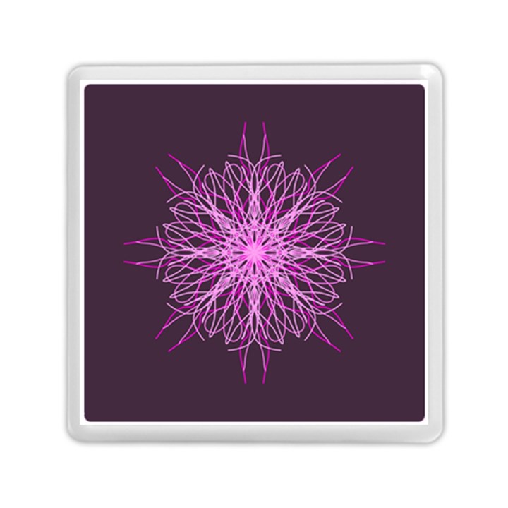 Pink Kaleidoscope Flower Mandala Art Memory Card Reader (Square) 