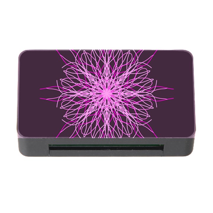 Pink Kaleidoscope Flower Mandala Art Memory Card Reader with CF