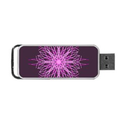 Pink Kaleidoscope Flower Mandala Art Portable Usb Flash (one Side) by yoursparklingshop