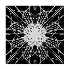 Black And White Flower Mandala Art Kaleidoscope Tile Coasters by yoursparklingshop