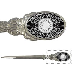 Black And White Flower Mandala Art Kaleidoscope Letter Openers by yoursparklingshop