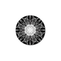 Black And White Flower Mandala Art Kaleidoscope Golf Ball Marker (10 Pack) by yoursparklingshop