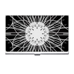 Black And White Flower Mandala Art Kaleidoscope Business Card Holders by yoursparklingshop