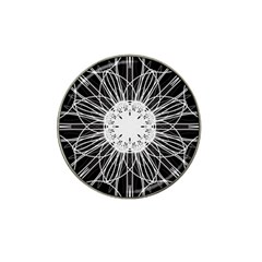 Black And White Flower Mandala Art Kaleidoscope Hat Clip Ball Marker (4 Pack) by yoursparklingshop