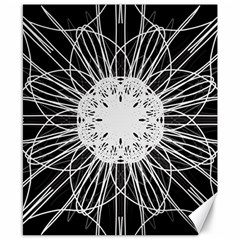 Black And White Flower Mandala Art Kaleidoscope Canvas 8  X 10  by yoursparklingshop