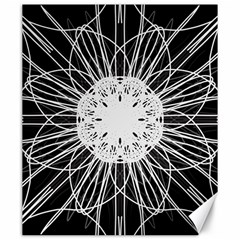 Black And White Flower Mandala Art Kaleidoscope Canvas 20  X 24   by yoursparklingshop