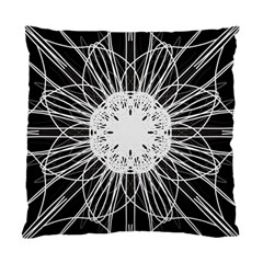 Black And White Flower Mandala Art Kaleidoscope Standard Cushion Case (one Side) by yoursparklingshop