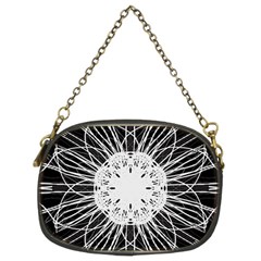 Black And White Flower Mandala Art Kaleidoscope Chain Purses (two Sides)  by yoursparklingshop