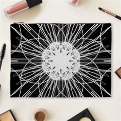 Black And White Flower Mandala Art Kaleidoscope Cosmetic Bag (xl) by yoursparklingshop