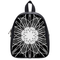 Black And White Flower Mandala Art Kaleidoscope School Bags (small)  by yoursparklingshop