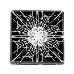 Black And White Flower Mandala Art Kaleidoscope Memory Card Reader (square) by yoursparklingshop