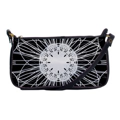 Black And White Flower Mandala Art Kaleidoscope Shoulder Clutch Bags by yoursparklingshop