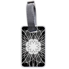 Black And White Flower Mandala Art Kaleidoscope Luggage Tags (one Side)  by yoursparklingshop