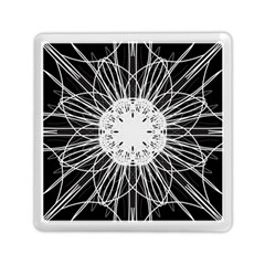 Black And White Flower Mandala Art Kaleidoscope Memory Card Reader (square)  by yoursparklingshop