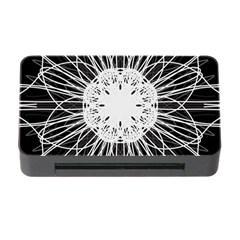 Black And White Flower Mandala Art Kaleidoscope Memory Card Reader With Cf by yoursparklingshop