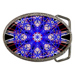 Kaleidoscope Flower Mandala Art Black White Red Blue Belt Buckles by yoursparklingshop