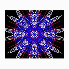 Kaleidoscope Flower Mandala Art Black White Red Blue Small Glasses Cloth by yoursparklingshop