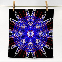 Kaleidoscope Flower Mandala Art Black White Red Blue Face Towel by yoursparklingshop