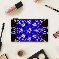 Kaleidoscope Flower Mandala Art Black White Red Blue Cosmetic Bag (small)  by yoursparklingshop