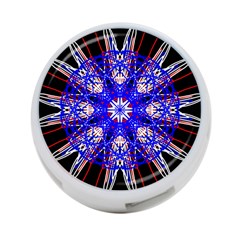 Kaleidoscope Flower Mandala Art Black White Red Blue 4-port Usb Hub (one Side) by yoursparklingshop