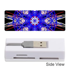 Kaleidoscope Flower Mandala Art Black White Red Blue Memory Card Reader (stick)  by yoursparklingshop