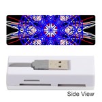 Kaleidoscope Flower Mandala Art Black White Red Blue Memory Card Reader (Stick)  Front