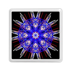 Kaleidoscope Flower Mandala Art Black White Red Blue Memory Card Reader (square)  by yoursparklingshop