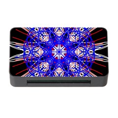 Kaleidoscope Flower Mandala Art Black White Red Blue Memory Card Reader With Cf by yoursparklingshop