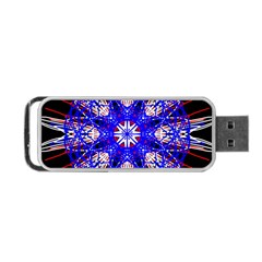 Kaleidoscope Flower Mandala Art Black White Red Blue Portable Usb Flash (one Side) by yoursparklingshop