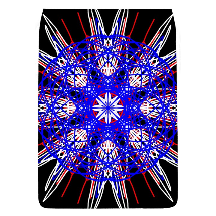 Kaleidoscope Flower Mandala Art Black White Red Blue Flap Covers (L) 