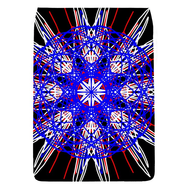 Kaleidoscope Flower Mandala Art Black White Red Blue Flap Covers (S) 