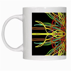 Kaleidoscope Flower Mandala Art Black Yellow Orange Red White Mugs by yoursparklingshop