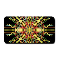 Kaleidoscope Flower Mandala Art Black Yellow Orange Red Medium Bar Mats by yoursparklingshop