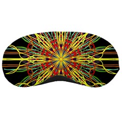 Kaleidoscope Flower Mandala Art Black Yellow Orange Red Sleeping Masks by yoursparklingshop