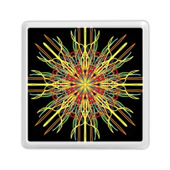 Kaleidoscope Flower Mandala Art Black Yellow Orange Red Memory Card Reader (square)  by yoursparklingshop