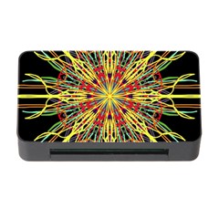 Kaleidoscope Flower Mandala Art Black Yellow Orange Red Memory Card Reader With Cf by yoursparklingshop