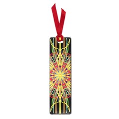 Kaleidoscope Flower Mandala Art Black Yellow Orange Red Small Book Marks by yoursparklingshop