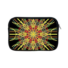 Kaleidoscope Flower Mandala Art Black Yellow Orange Red Apple Ipad Mini Zipper Cases by yoursparklingshop