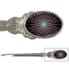 Pink Turquoise Black Star Kaleidoscope Flower Mandala Art Letter Openers by yoursparklingshop