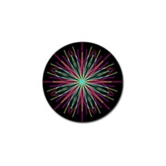 Pink Turquoise Black Star Kaleidoscope Flower Mandala Art Golf Ball Marker (10 Pack) by yoursparklingshop