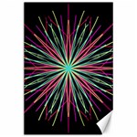 Pink Turquoise Black Star Kaleidoscope Flower Mandala Art Canvas 24  x 36  23.35 x34.74  Canvas - 1