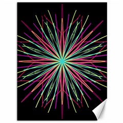 Pink Turquoise Black Star Kaleidoscope Flower Mandala Art Canvas 36  X 48   by yoursparklingshop