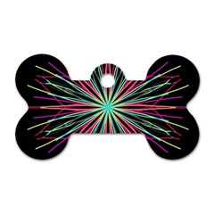 Pink Turquoise Black Star Kaleidoscope Flower Mandala Art Dog Tag Bone (two Sides) by yoursparklingshop